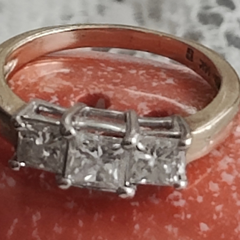 14K Yellow Gold Princess Cut Diamond Ring